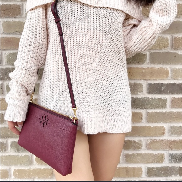 NWT Tory Burch McGraw Small Crossbody Burgundy - Picture 2 of 8